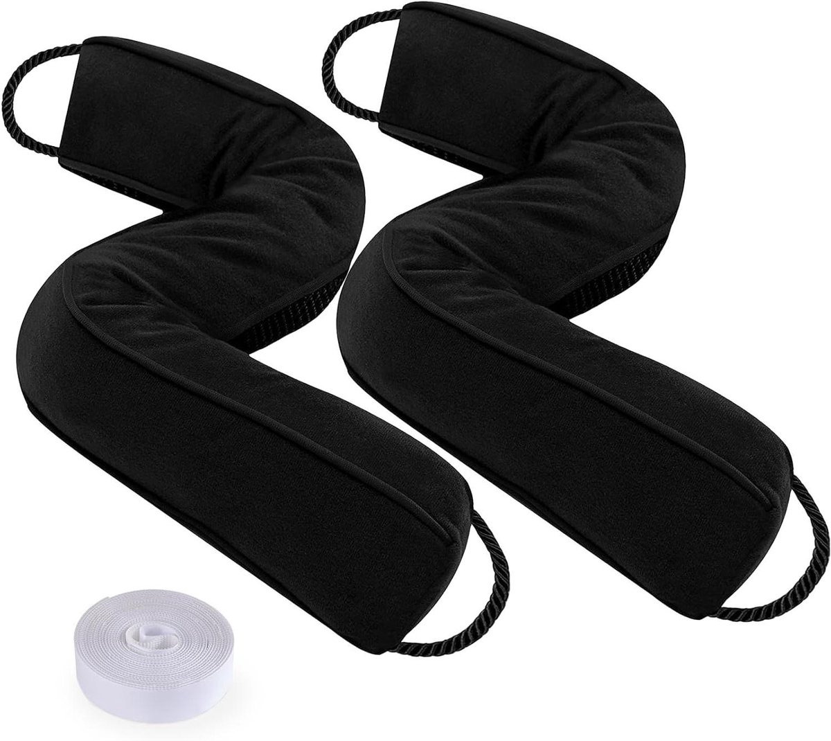 Tochtstopper Deur - Tochtrol - Isoleren Woning - Wasbare Hoes - 2 x 86 cm - Zwart