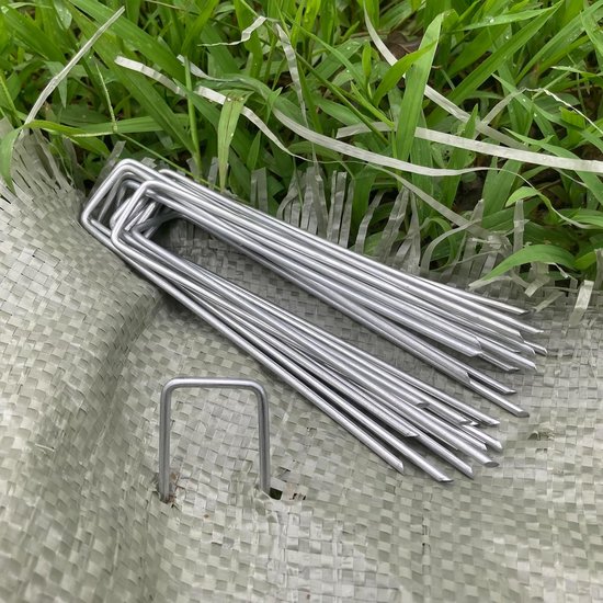 Gegalvaniseerde U-vormige tuinharingen 150 mm voor onkruidbestrijding — afbeelding 3