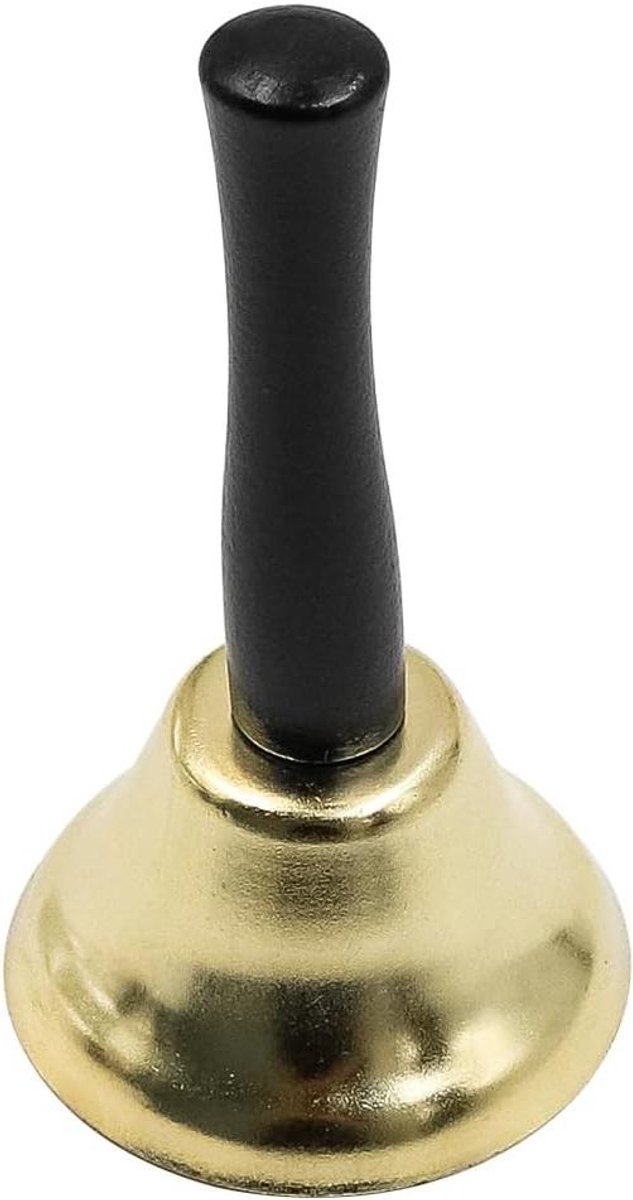 Hand Bell - Service Bell - Aandacht Trekken - Luid en Duidelijk - 11.5 x 6.5 cm - Goud