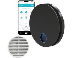 WIFI Ventilator - Muurventilator Aanzuiging - Vochtige Ruimtes - Vochtsensor Timer - Ø 98 mm - Zwart