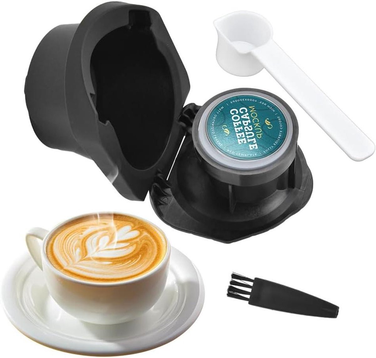 Koffiecapsule Adapter - Herbruikbare Converter - Zelf Koffie Maken - Voedselveilig Materiaal - 3 Delige Set - Zwart