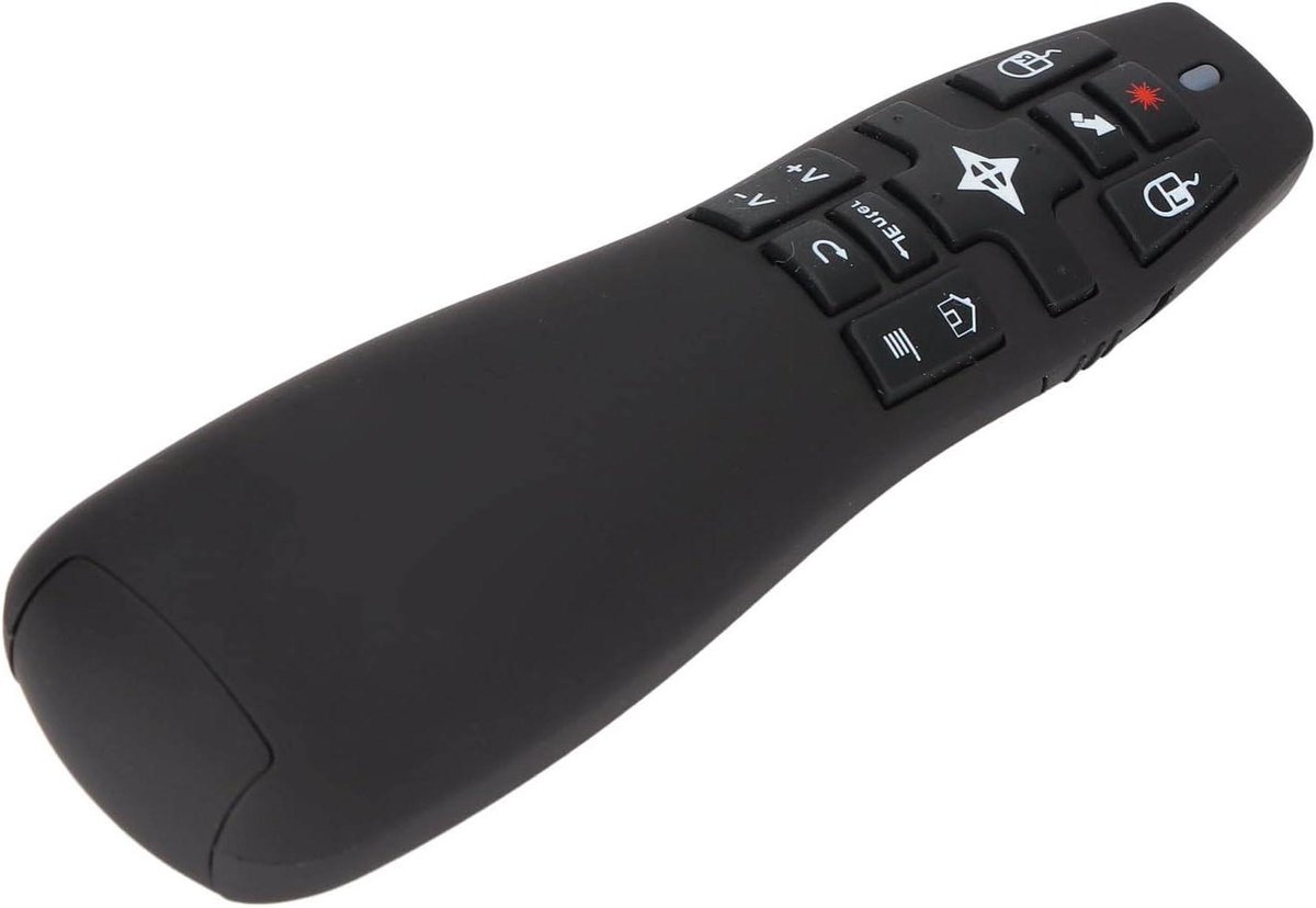 Presentatie Clicker - Air Mouse - Presenteren en Lezen - Draadloos tot 10m - 15 cm - Zwart