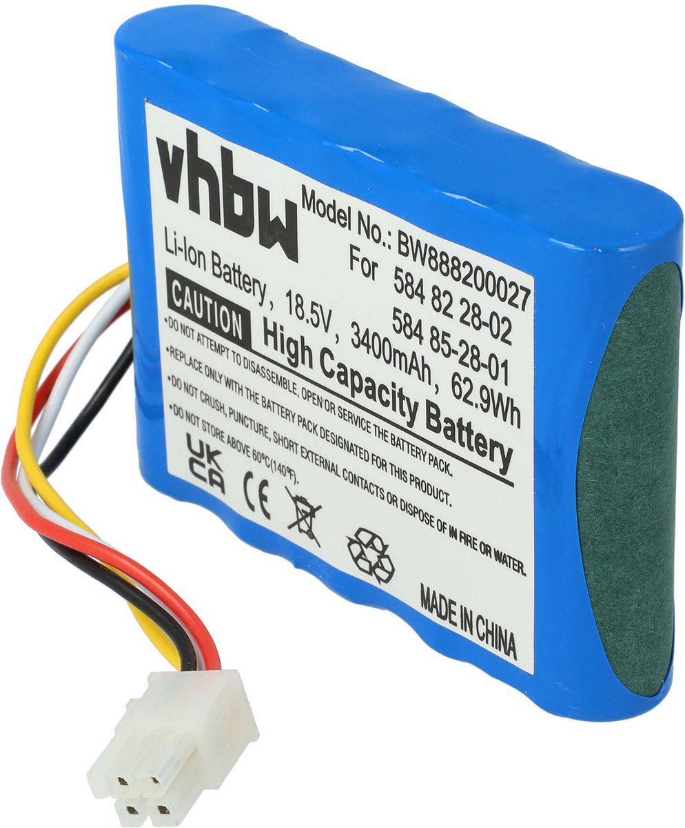 vhbw-accu compatibel met Gardena Sileno + R130Li, Sileno + R130LiC, Sileno + R160Li en Sileno + 4050 grasmaaiers (3400 mAh 18,5 V Li-ion)