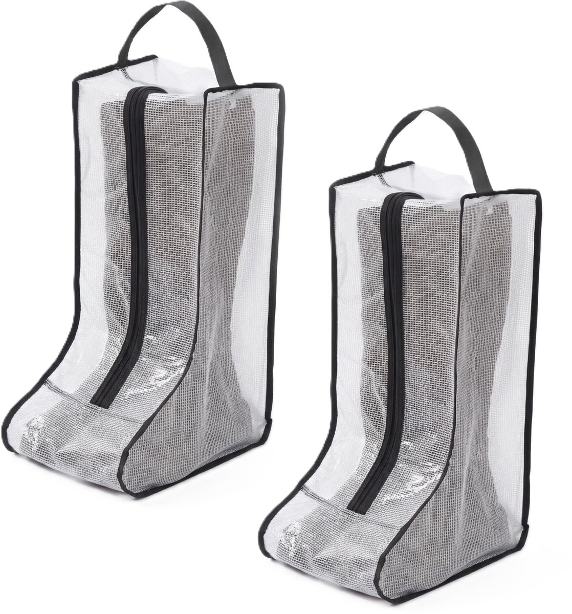 2 Stuks Hoge Laarzen Opbergtassen – Transparante Schoenen Organizer met Ritssluiting en Handgreep – Stofdichte Opbergzak voor Rijlaarzen, Winterlaarzen en Cowboylaarzen