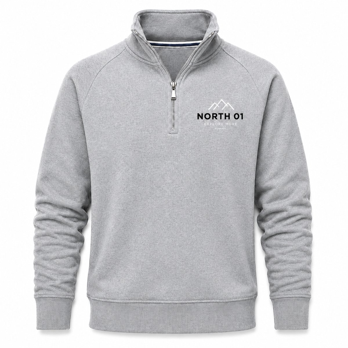 Half Zip Trui Heren - Sweater Heren - Grijs - Schipperstrui Heren - NORTH 01 - Maat S