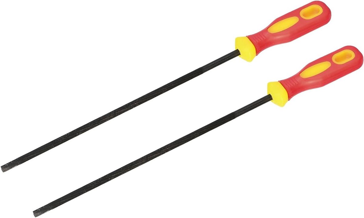 Kettingzaagvijl Set - Ronde Slijper - Kettingen Scherp Maken - Comfortabele Grip - 2 Stuks - Rood en Geel