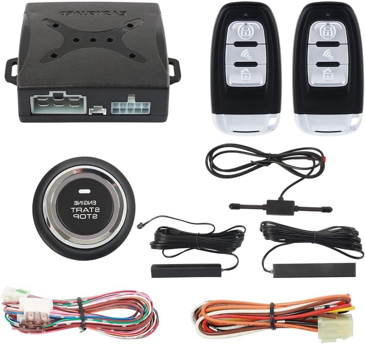 Auto Alarmsysteem - Keyless Entry - Comfortabel Starten - Passieve Toegang - 12 Volt - Zwart