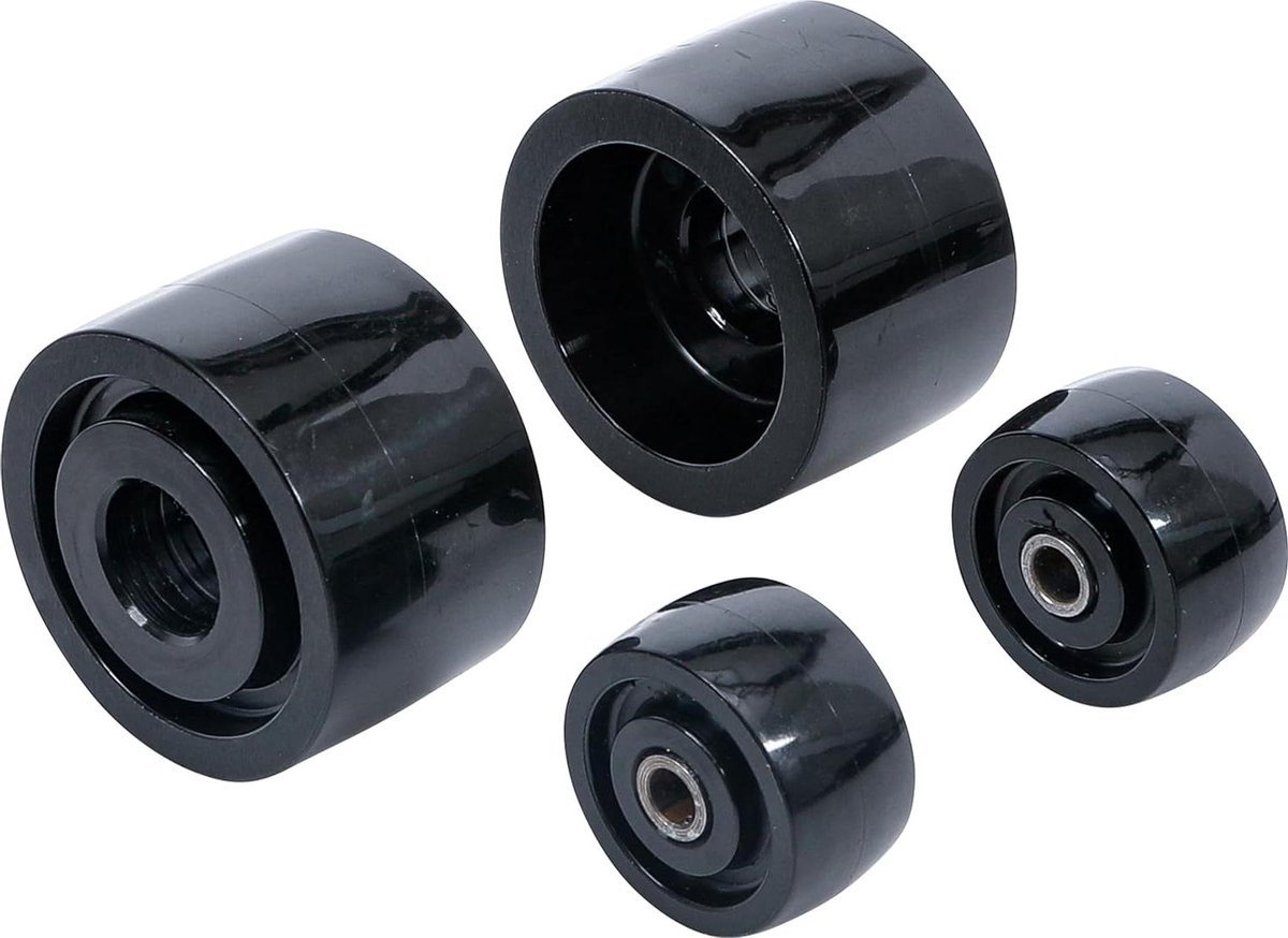 Wieltjesset Garagekrik - Vervangende wielen - Onderhoud Garage - Geluidsreducerend Nylon - 25 ton - Zwart