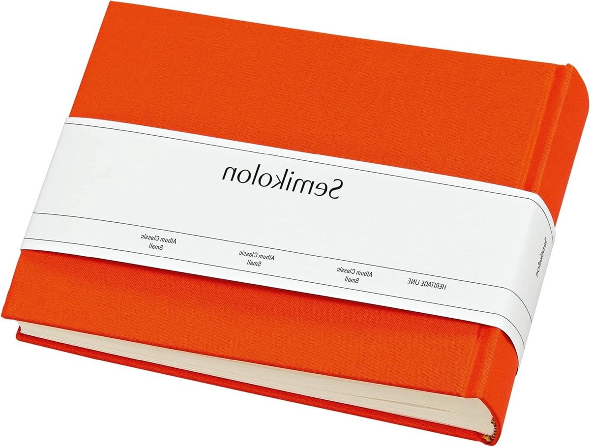 Fotoalbum Classic Small - Insteekalbum Boeklinnen - Foto's Organiseren - Handgemaakt Boeklinnen - 215 x 16 cm - Oranje