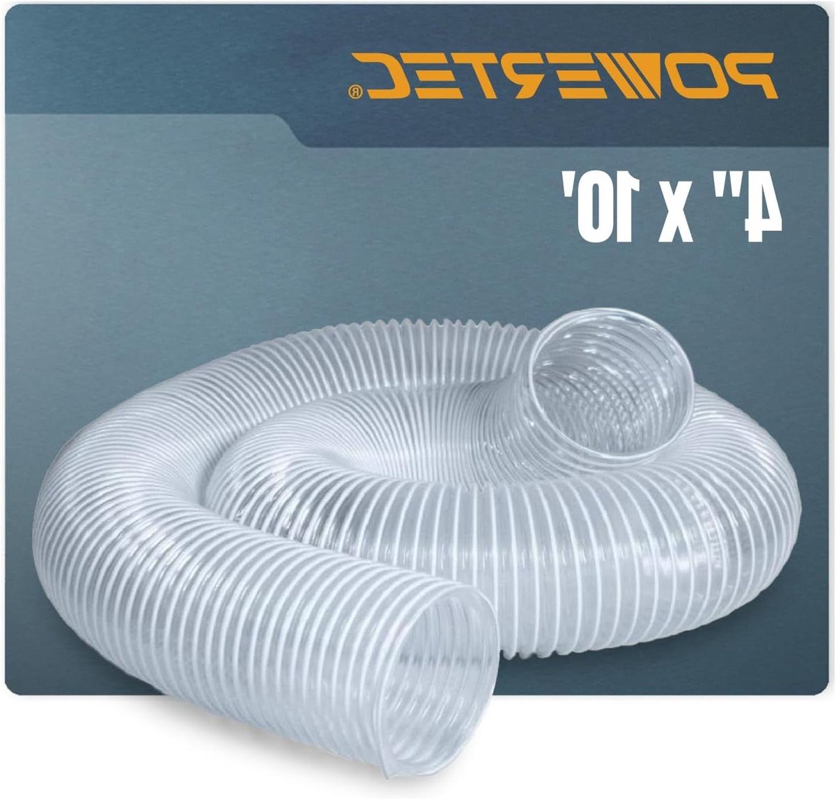 Flexibele Afzuigslang - Stofafzuigslang Ventilatieslang - Werkplaats Ventilatie - Versterkt Met Staal - 10cm x 3m - Fel Oranje