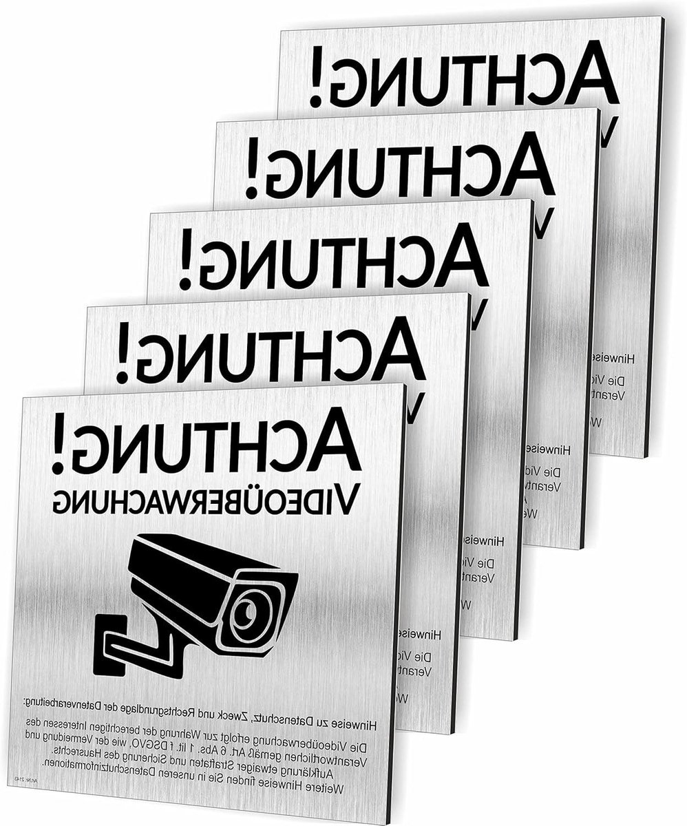 Waarschuwingsbord Videobewaking - Camerabewaking Bord - Veiligheid Aangeven - UV-Druk Aluminium - 12x12 cm - Aluminium