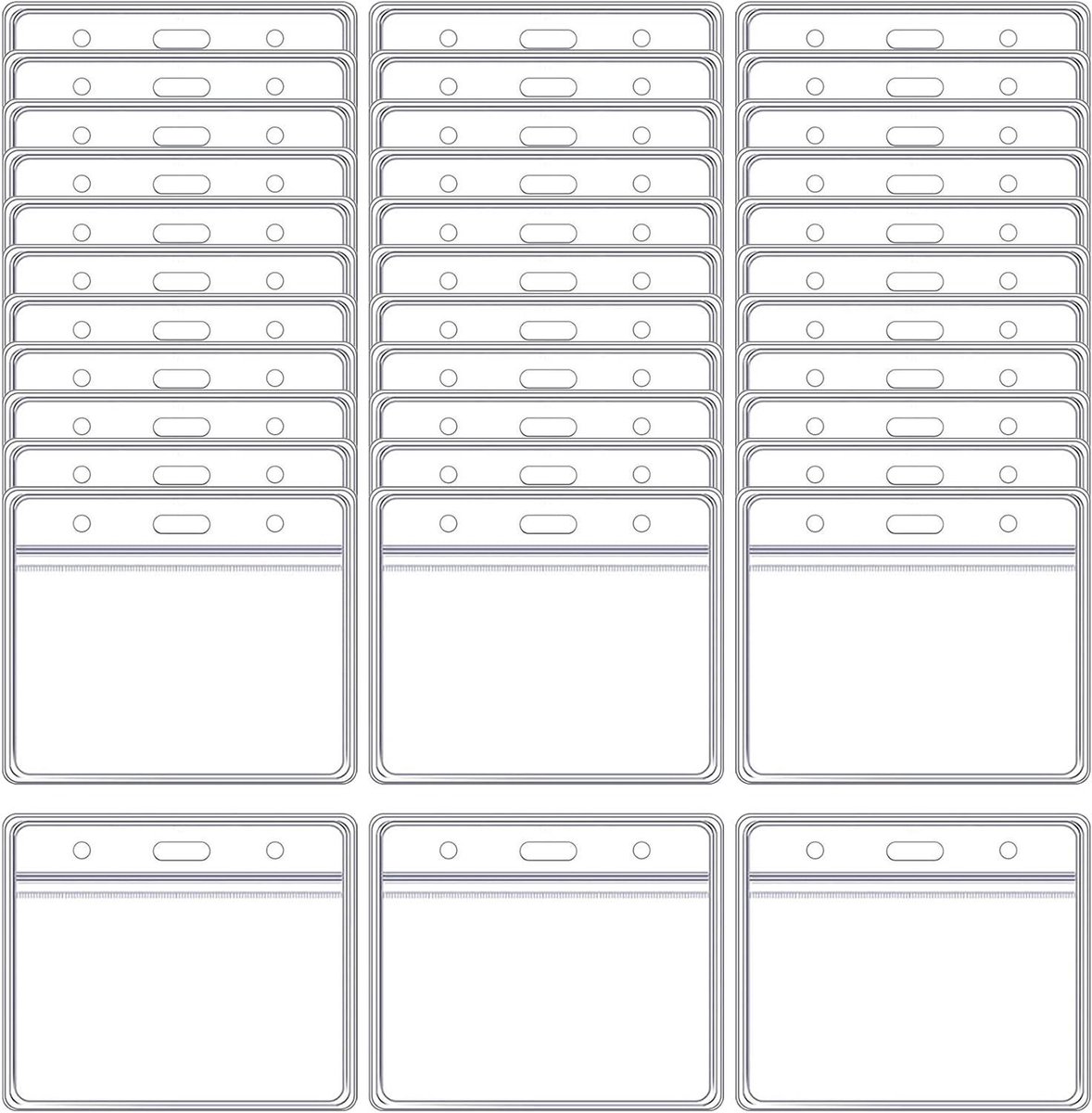 ID-kaarthouders - Kaarthoesjes Naamkaarthouders - Identificatie Tonen - Transparant Ontwerp - 9 x 6 cm - Transparant