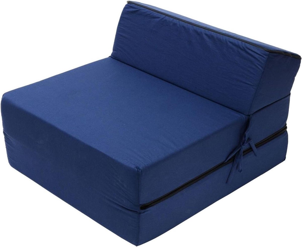 Kinderstoel - Kindermeubel - Spelen en slapen - 3-in-1 oplossing - 60x160x12 cm - Marineblauw