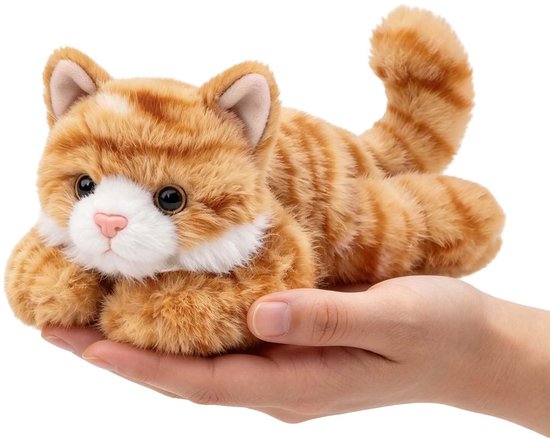 Knuffeldier kat, knuffeldier kat, pluche kattenfiguur, katje, knuffeldier, speelgoed, oranje pluche kat, 18 cm, verzamelstukken, bureaudecoratie, cadeau-idee en feesten, decoratie voor kamer en auto — afbeelding 2
