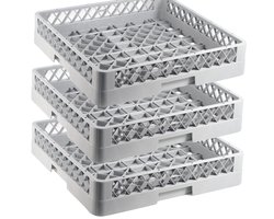 Afwasmand Set - Vaatwasmand Bestekmand - Horeca Keuken - Hoge Waterdoorlatendheid - 50 x 50 cm - Grijs