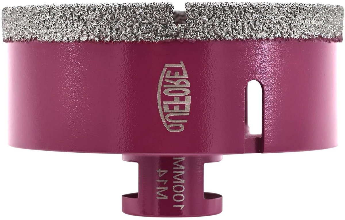 Diamantboor - Tegelboor Steenboor - Fijn steen bewerken - Goede warmteafvoer - 100 mm x M14 - Zilver