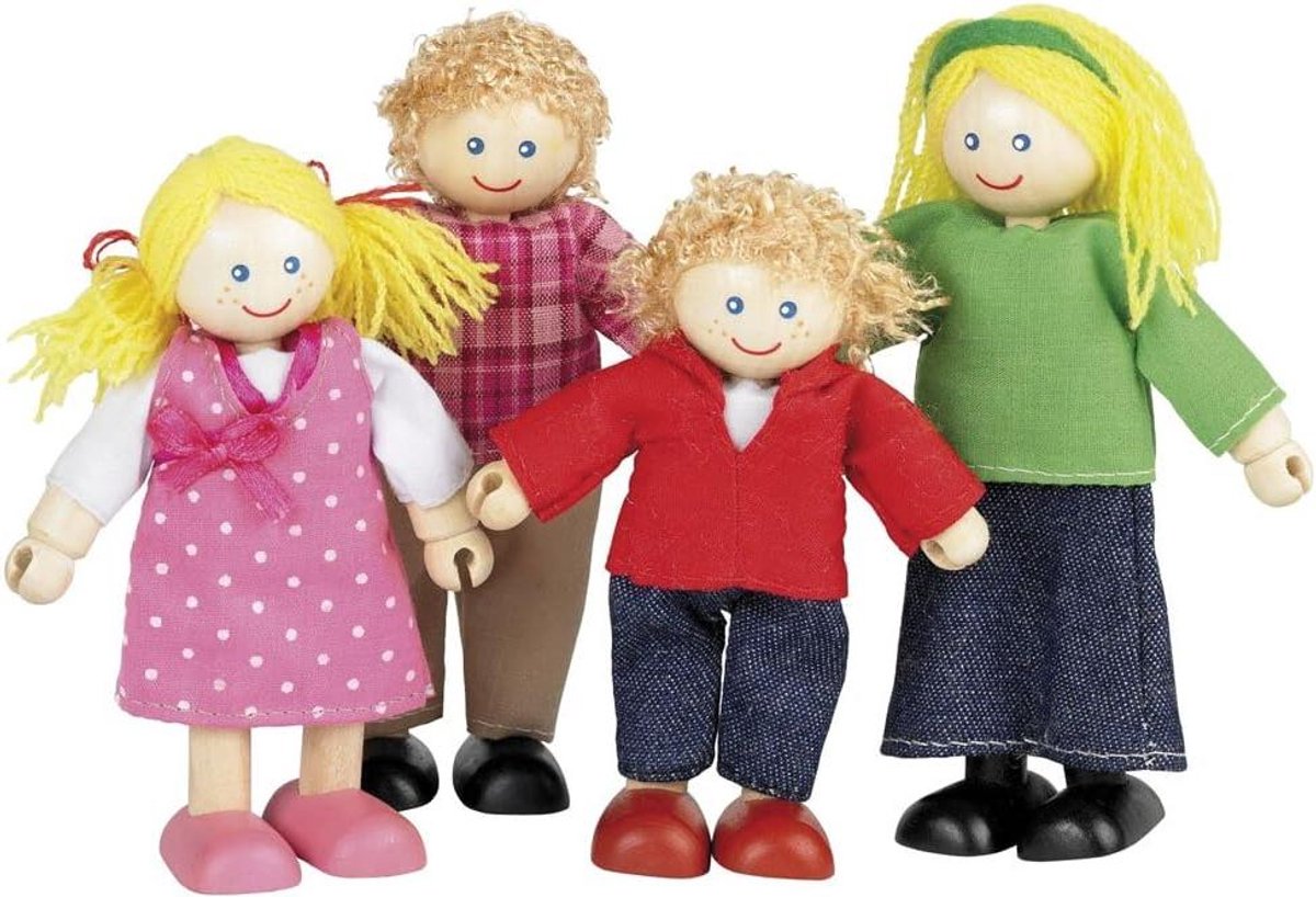 Houten Poppenhuis Poppetjes Set - Zachte Figuren voor Speelhuis
