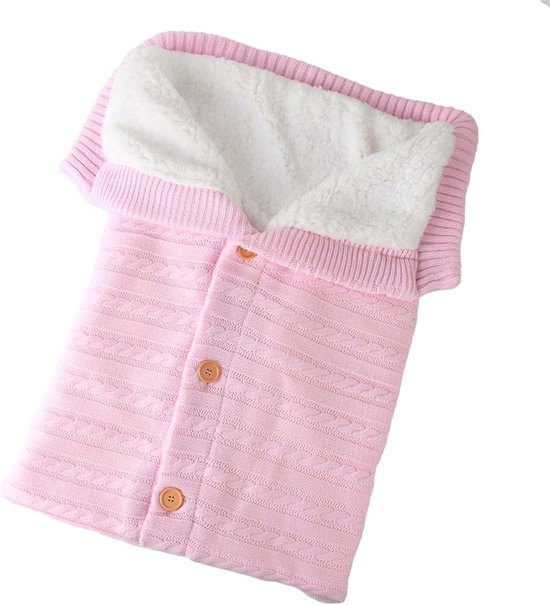 Baby Voetenzak - Baby Slaapzak - Baby Warm Houden - Zacht Sherpa Voering - 0-6 Maanden - Roze — afbeelding 3