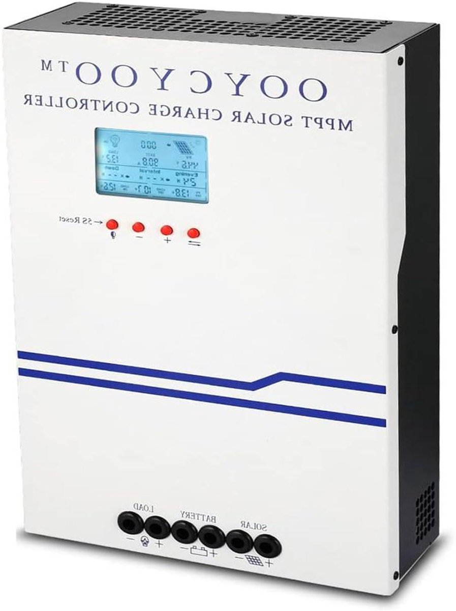 MPPT Laadregelaar - Zonne-energie Controller - Energie Beheer - Automatische Systeemherkenning - 100A - Grijs
