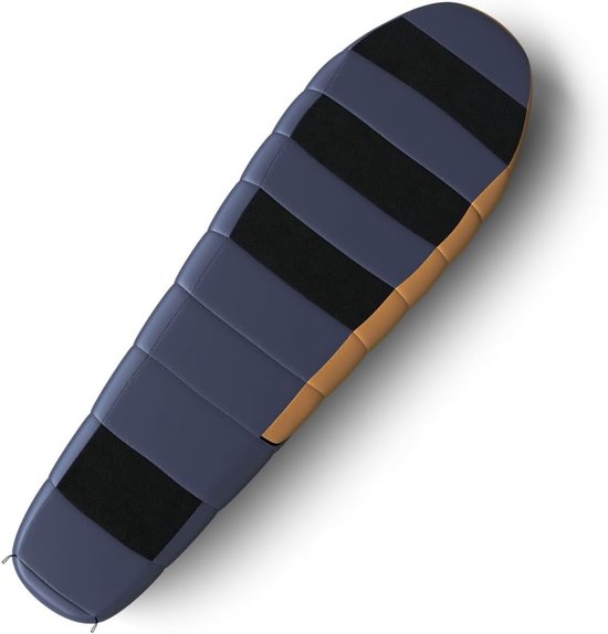 Mummyslaapzak - Expeditieslaapzak Outdoor - Kamperen en Hiken - Hoge Kwaliteit Holle Vezel - 220 cm - Blauw Oranje — afbeelding 3