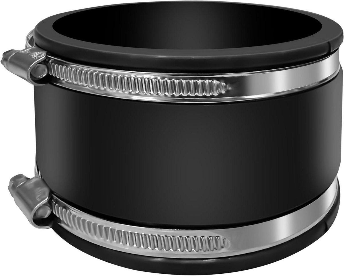 Flexibele Rubberen Huls - Slangaansluiting Ventilatie - Geluidsarme Ventilatie - Eenvoudige Installatie - 100 mm Diameter - Zwart