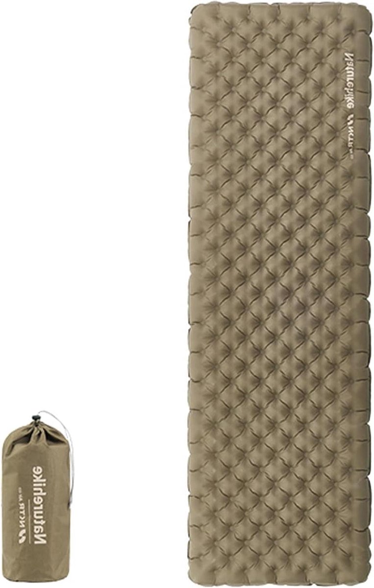 Campingmatras - Slaapmat opblaasbaar - Outdoor slapen - Hoge R-waarde 5.8 - 196x64cm - Bruin