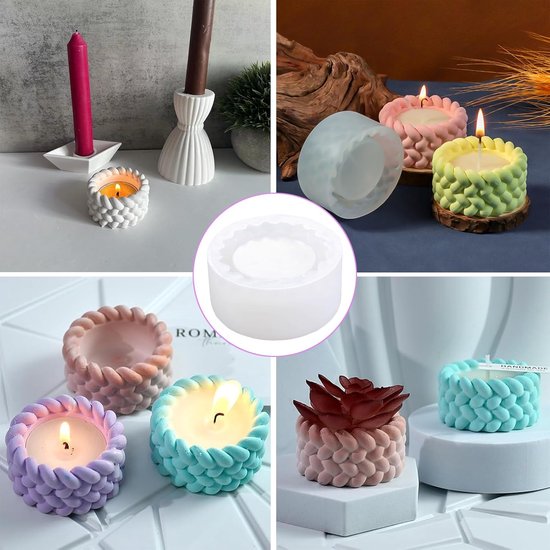 3D Kaarsenmal Bloemen Siliconen Vorm Bloemen Siliconenmallen Kaarsen Gietmallen Fondant Mold (Knooppunten Mallen) — afbeelding 5