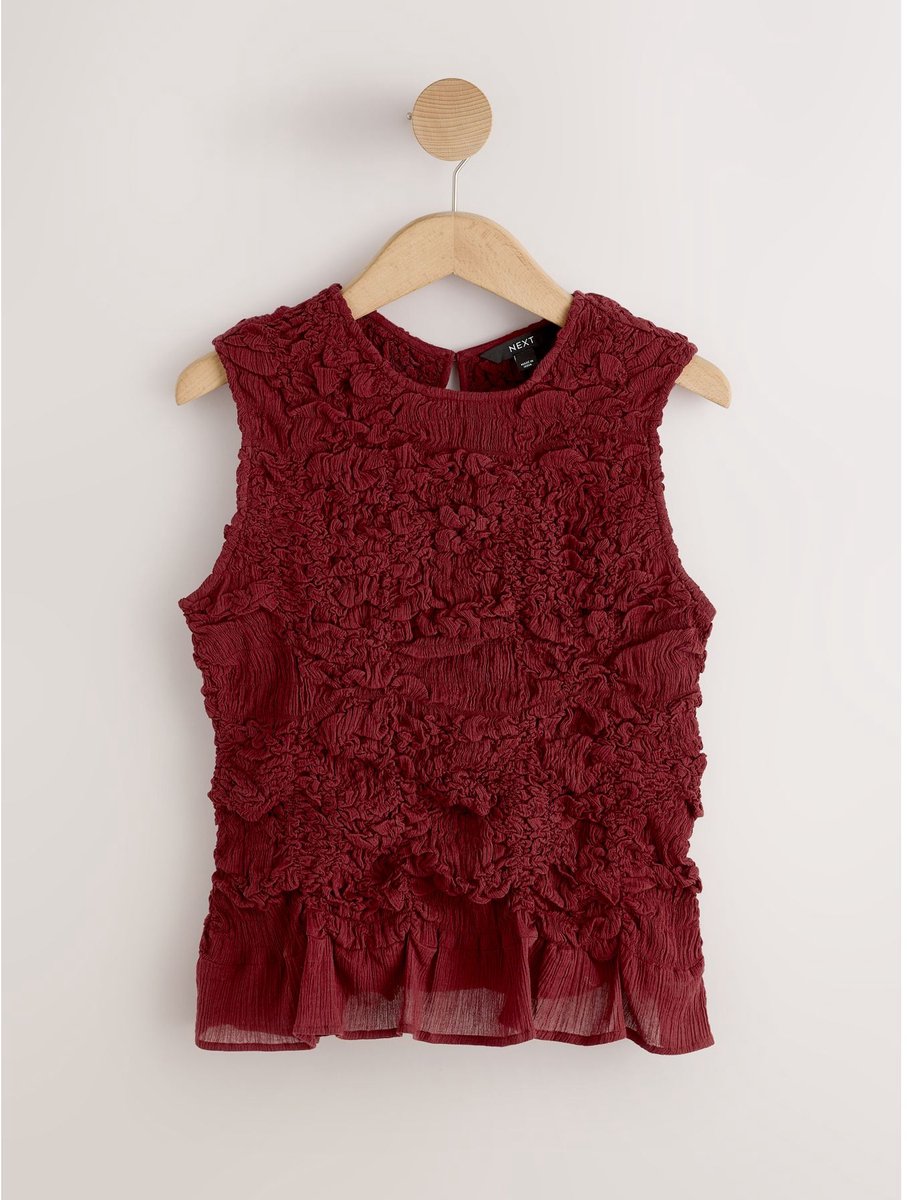 Next - Dames - Mouwloze top met ruches - Rood