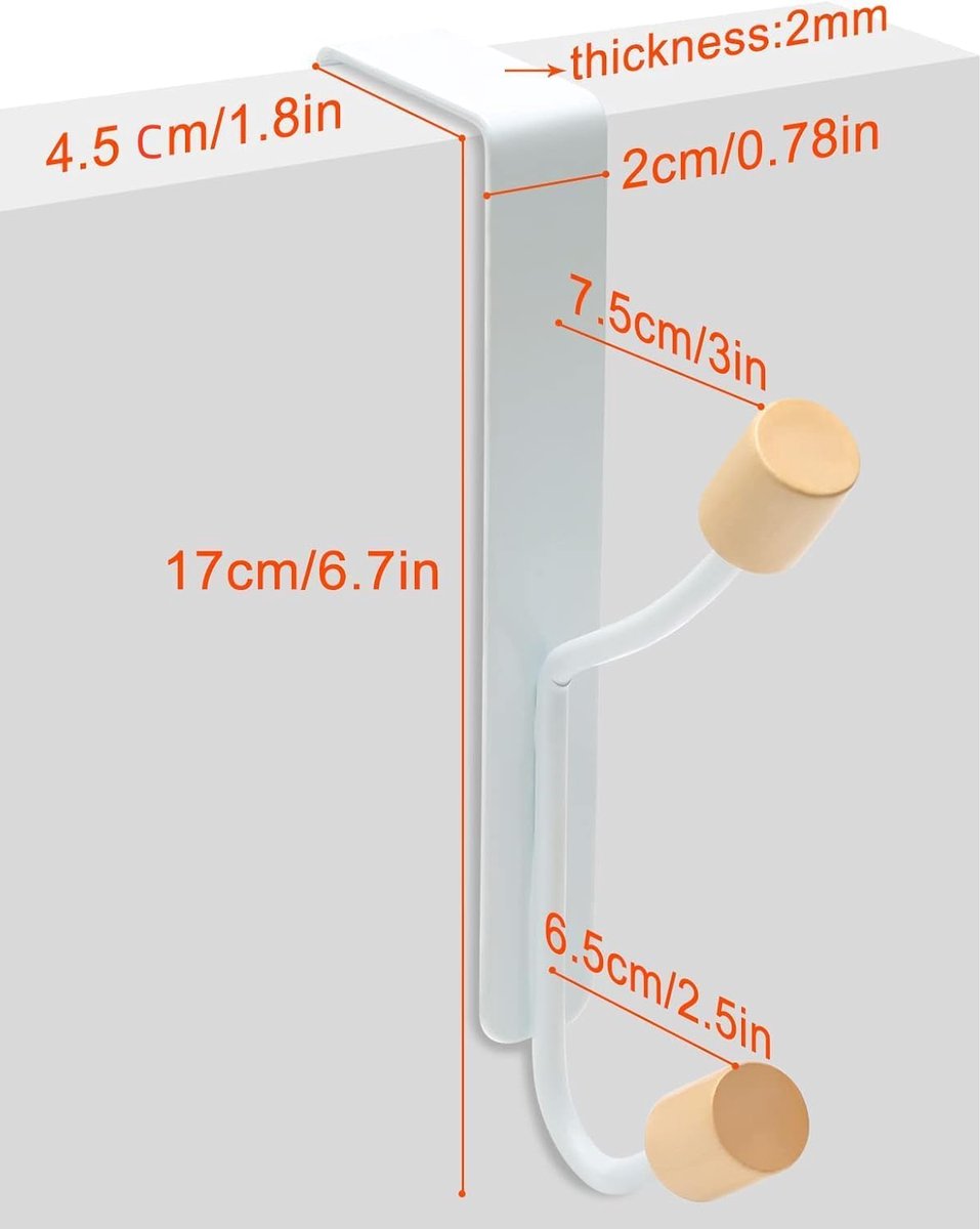 Deurhaken Hanger, Over Deur Haken Rack voor Slaapkamer Jas