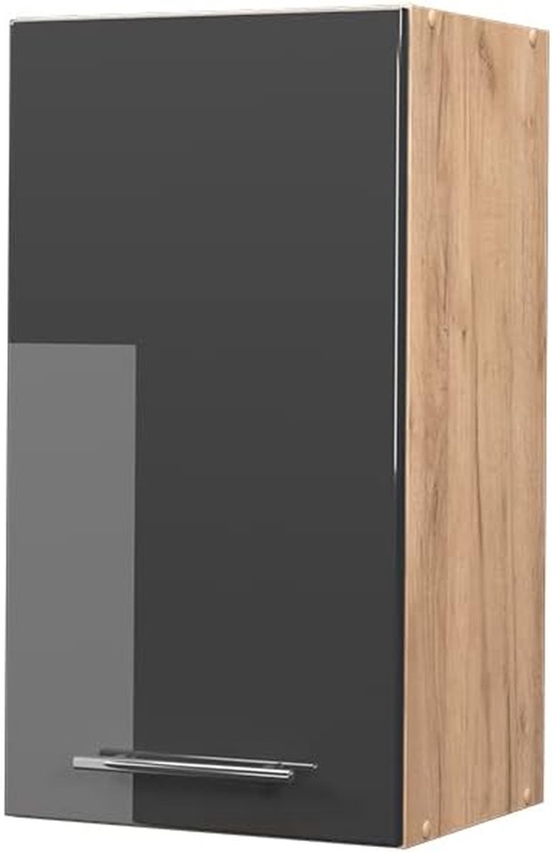 Keukenkast Hangen - Wandkast Keuken - Keuken Opbergen - Soft-close Scharnieren - 40 cm - Antraciet Hoogglans