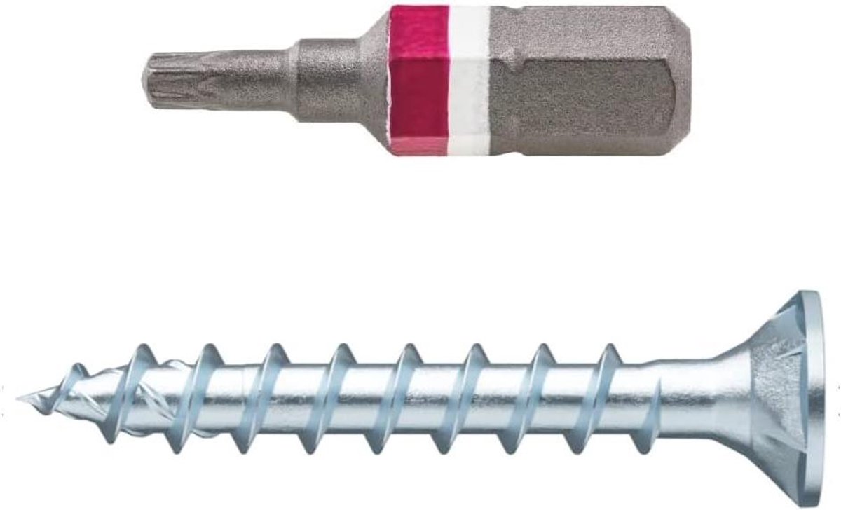 Houten Schroeven - Spijkers Bevestiging - Meubels Monteren - Volledige Schroefdraad - 4 x 25 mm - Zilver