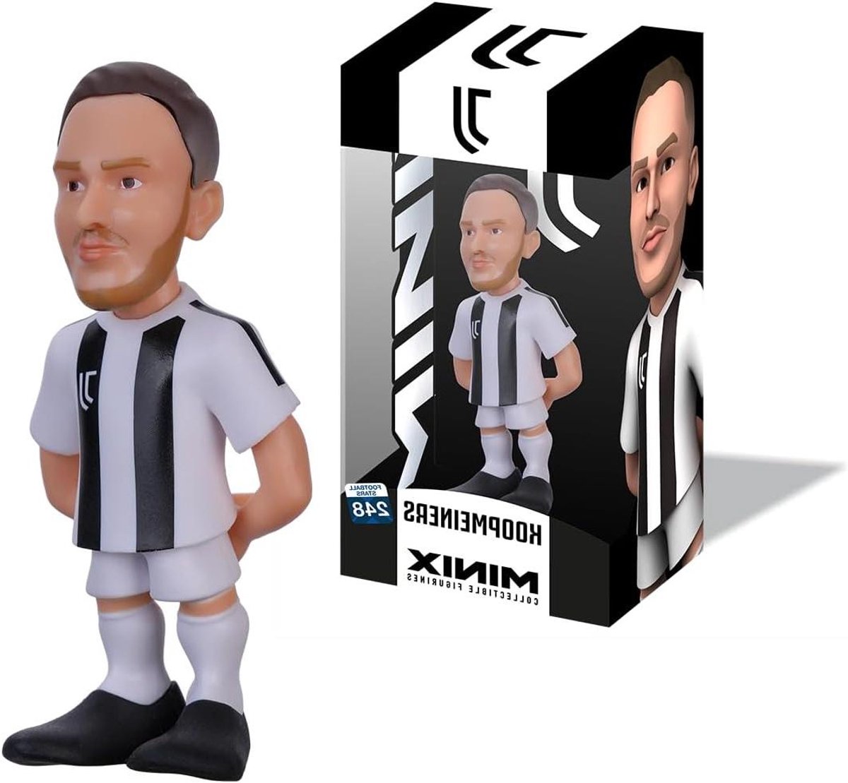 Verzamelbeeldje Teun Koopmeiners - Voetbalfiguur Juventus - Verzamelen - Officieel gelicentieerd - 12 cm - Zwart en wit