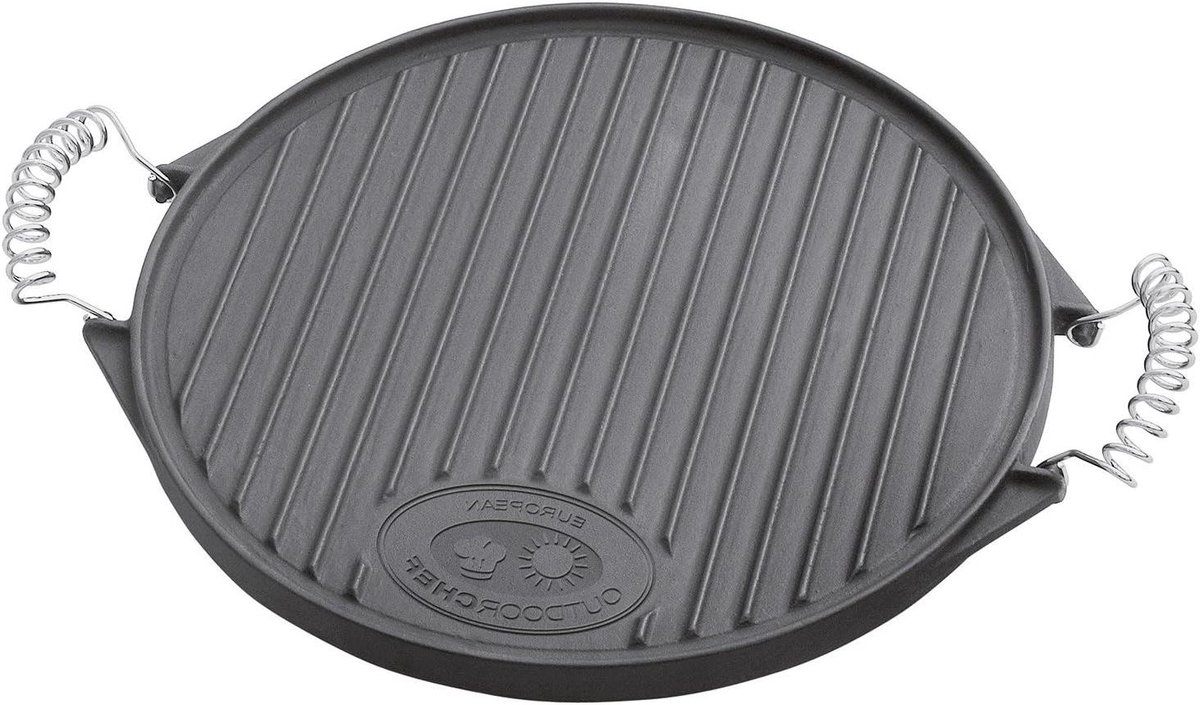 Gietijzeren Grillplaat Bakplaat Barbecue Buiten Koken Duurzaam Gietijzer 40.7 x 45.5 cm Zwart
