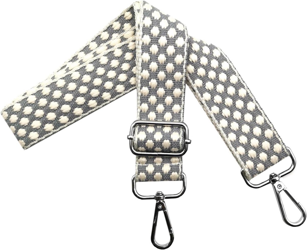 Schouderband Tas - Verstelbare Band - Tas Vervangen - Met Zilveren Karabijn - 3.8 cm Breed - Multikleurig