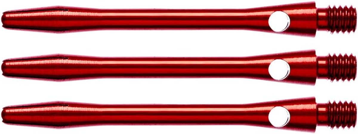 Dartschachten Aluminium - Dartstelen Medium - Darts Spelen - Geanodiseerd Aluminium - 46mm Lengte - Rood