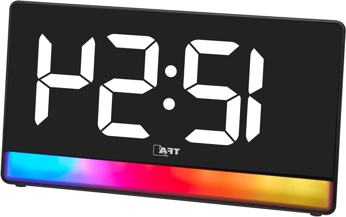 Digitale Wekker - Sfeerverlichting Wekker - Ontspannen Wakker Worden - Geïntegreerde USB Laadfunctie - 17.4 cm - Zwart