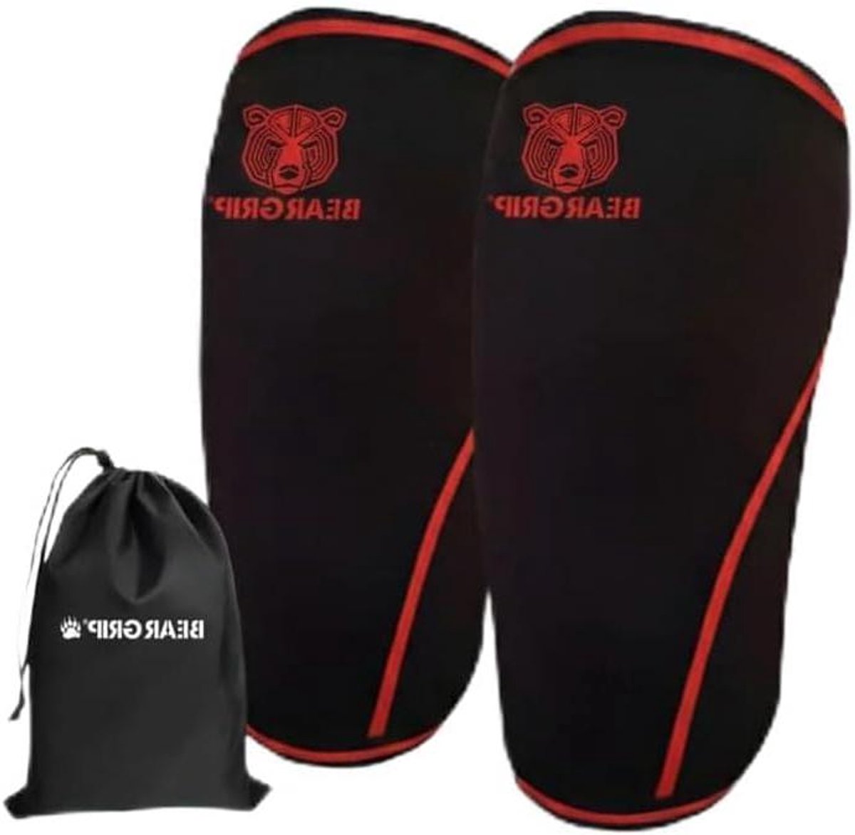 Knie Mouwen - Kniebeschermers Steun - Gewichtheffen Trainen - 7mm Neopreen - Maat S - Zwart