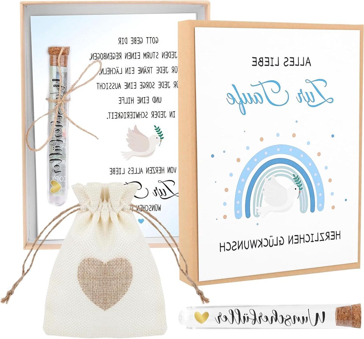 Doopgeschenken Jongens - Geldgeschenk Set - Cadeau Geven - Met Kaart Reageerbuis - 16 x 12 x 3.5 cm