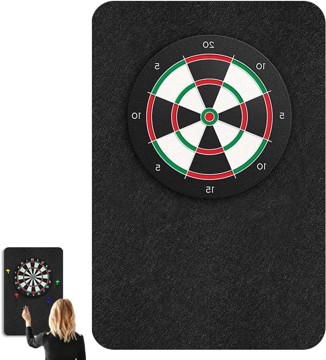 Dartbord Wandbescherming - Beschermende Rand - Darts Spelen - Geruisloze Schokdemping - L - Zwart