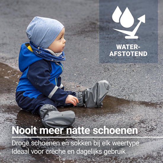Fleece Overschoenen - Baby Schoentjes - Buiten Spelen - Waterdicht Met Gelaste Naden - Tot 18 Maanden - Grijs — afbeelding 2