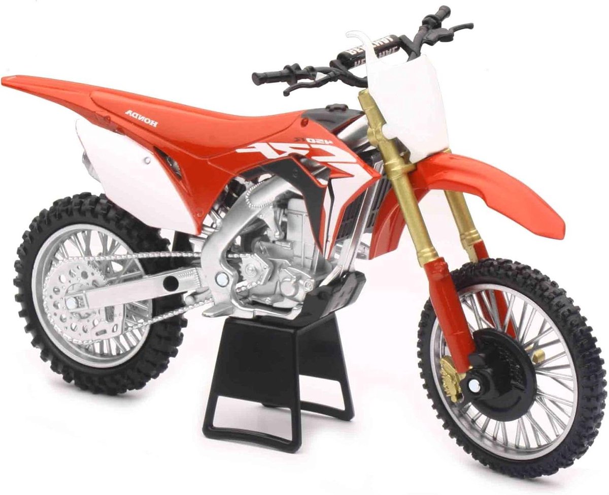 Honda Motorcross Model - Dirtbike Speelgoed - Hobby Verzamelen - Gelicentieerd Product - Schaal 1:12 - Rood