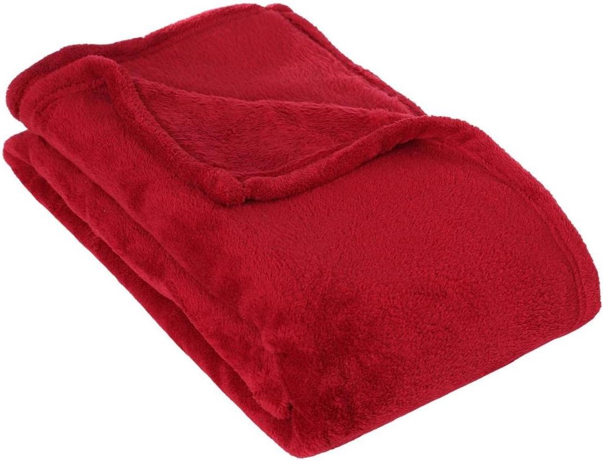 Sprei Microvezel - Deken Plaid - Comfort Vergroten - Zachte Stof - 130 x 180 cm - Rood