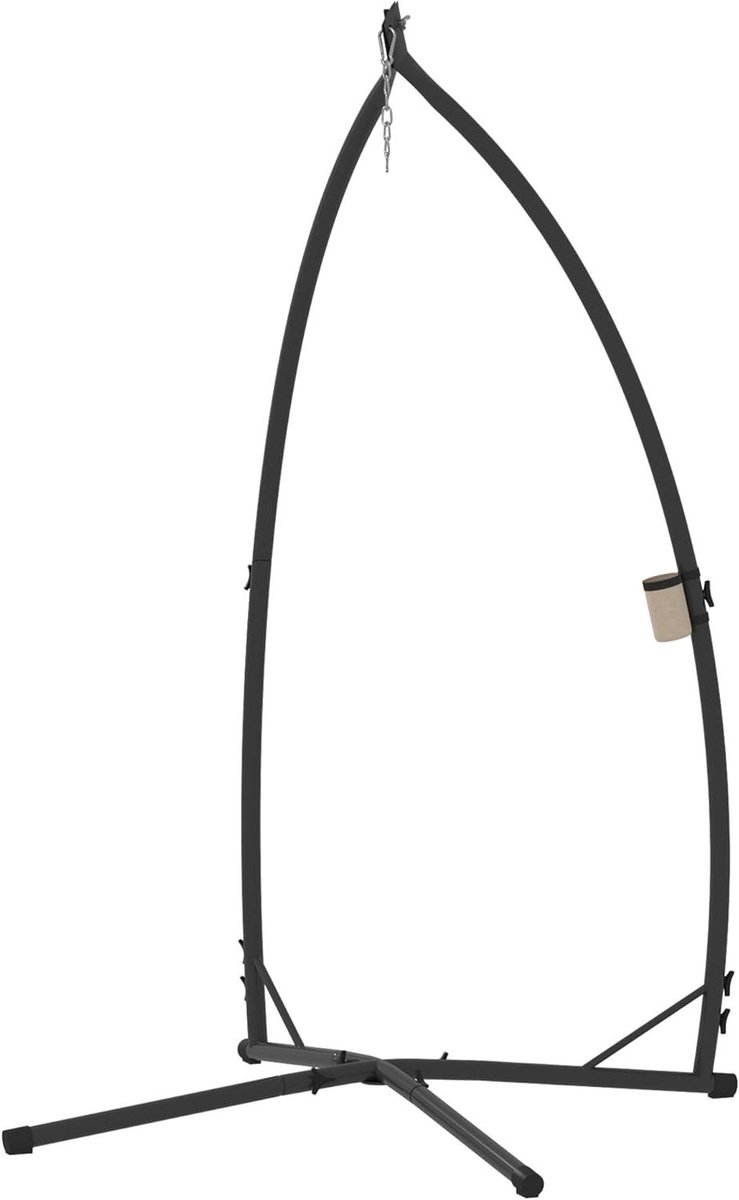 Hangstoel Standaard - Eierschommel Frame - Ontspannen Buiten - X-vormige Basis - 215 cm Hoog - Zwart