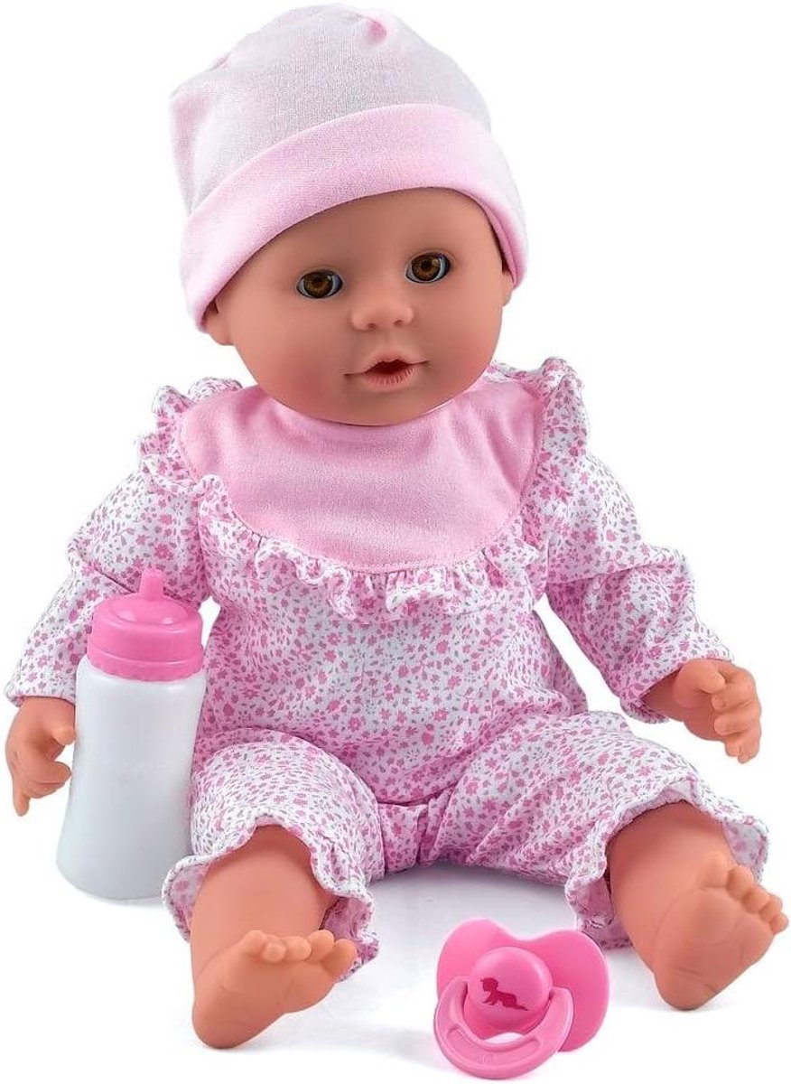 Babypop 38 cm - Zachte pop - Rollenspel - Slapende ogen - 38 cm - Roze