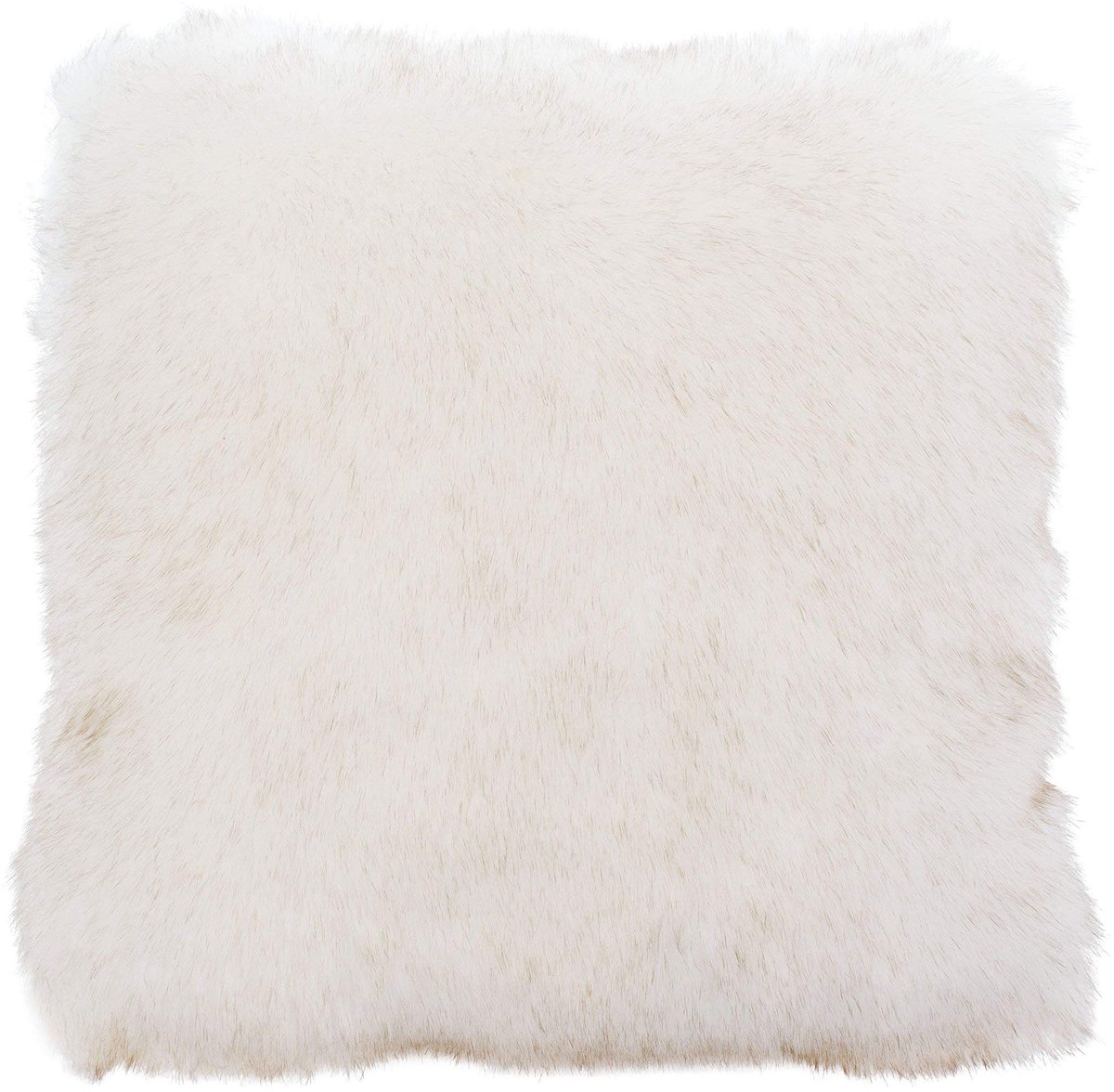- Woonkussenhoes, kunstbont in luxe bontlook, design sneeuwzak, 50 x 50 cm - wit
