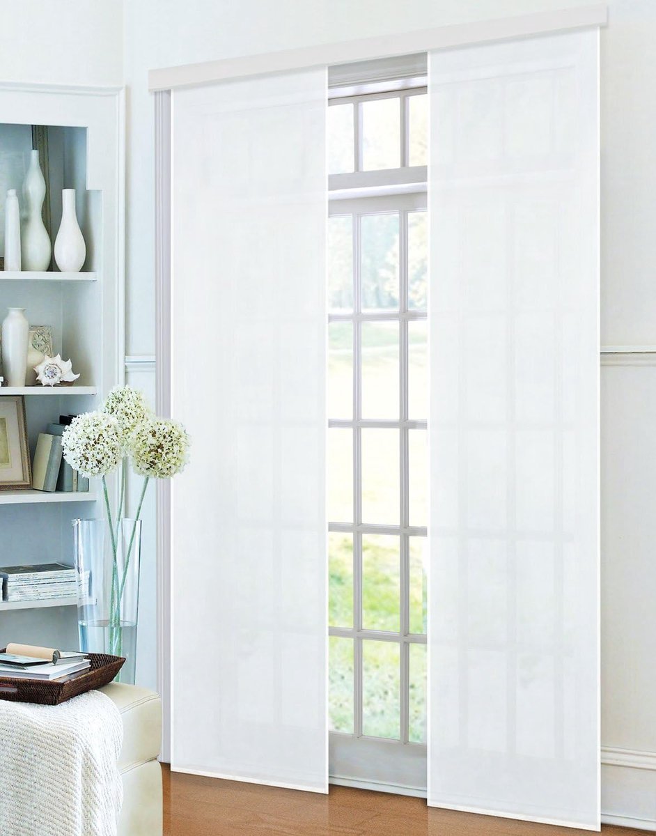 Paneelgordijn, microvezel, ondoorzichtig, mat, 245 cm x 60 cm, wit