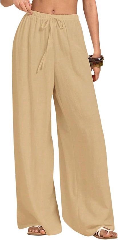 broek voor dames, zomer, elastisch, wijd, casual, palazzo-broek voor dames, elegant, los, lange werkbroek met zakken