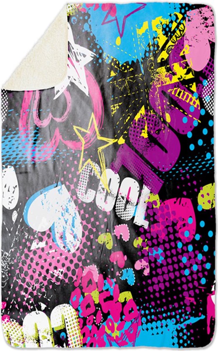 Fleecedeken Cool Girl, FD2023004, 96x146cm, Polyester Sherpa