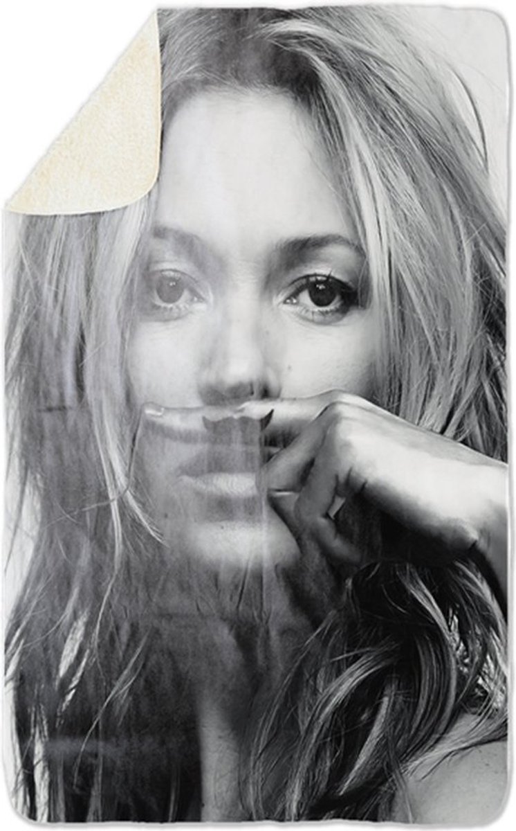 Fleecedeken Kate Moss Mustache, 96x146cm, Polyester Sherpa, FD2024555