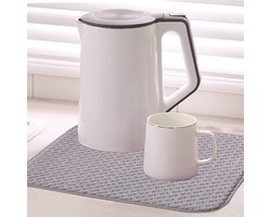 2 stuks microvezel vaatdroogmat sneldrogend afdruiprek boardmatten met lanyard 30x40cm super absorberend aanrecht aanrecht omkeerbaar afwassen gereedschap antislip kussen voor glazen plaat beker